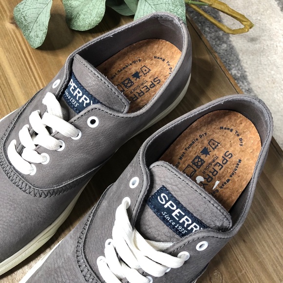 SPERRY Men’s Size 8.5 Grey Leather Sneakers - Picture 5 of 11